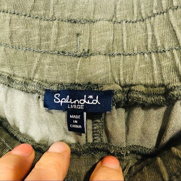 Splendid Green Camo Jogger Track Pants Lyocell - Picture 4 of 11